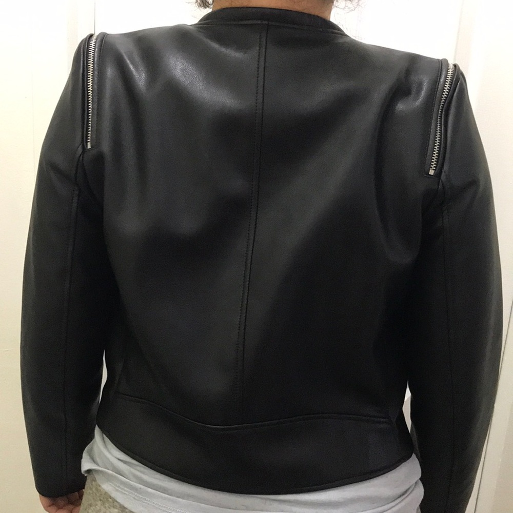 ZARA VEGAN LEATHER JACKET - Picture 4 of 5